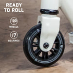 Mongoose Rise 100 Freestyle Stunt Trick Scooter, Lightweight Alloy Deck & Heavy-Duty Frame Up to 220 lbs., Bike-Style Grip, High Impact 100mm Wheels, White/Red