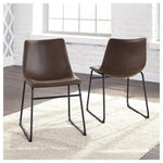 Signature Design by Ashley Mid Century Centiar 18.75" Dining Bucket Chair, 2 Count, Black and Brown