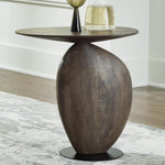 Signature Design by Ashley Cormmet Industrial Accent Table with Metal Base, Dark Brown & Black