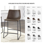 Signature Design by Ashley Centiar 24" Counter Height Modern Bucket Barstool, 2 Count, Black