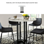 Signature Design by Ashley Centiar 24" Counter Height Modern Bucket Barstool, 2 Count, Black