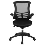 Flash Furniture Kelista Mid-Back Swivel Office Chair with Adjustable Seat Height, Ergonomic Mesh Desk Chair with Flip-Up Armrests, Black