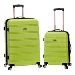 Rockland Melbourne Hardside Expandable Spinner Wheel Luggage, Checked Large 28", Black