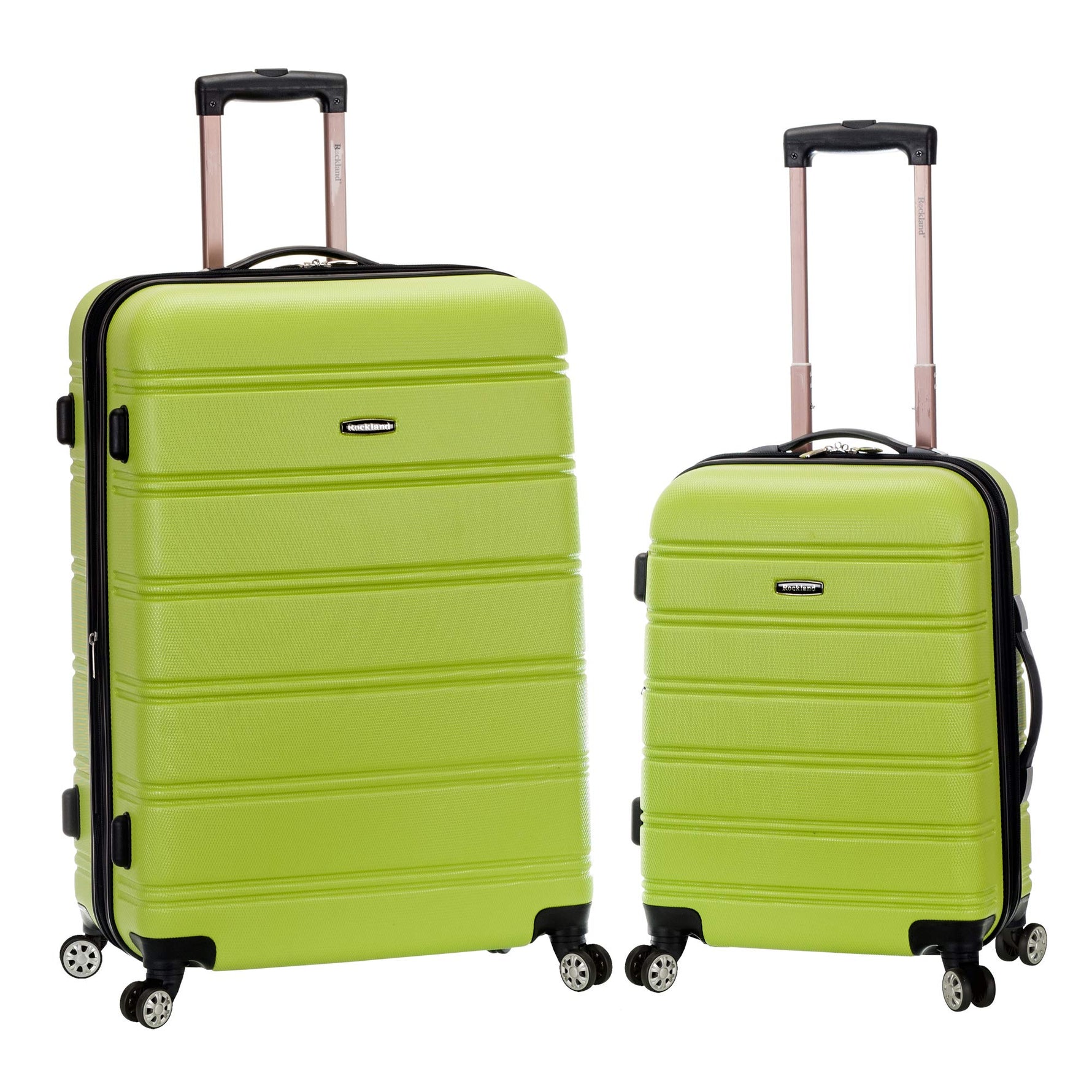 Rockland Melbourne Hardside Expandable Spinner Wheel Luggage, Checked Large 28", Black