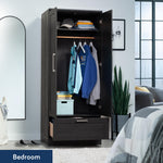 Sauder 411802 HomePlus Wardrobe/Storage Cabinet, L: 28.98" x W: 20.95" x H: 71.18", Sienna Oak finish