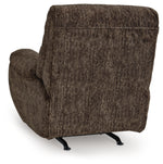 Signature Design by Ashley Skymaker Modern Faux Leather Manual Rocker Recliner with Track Arms, Dark Brown