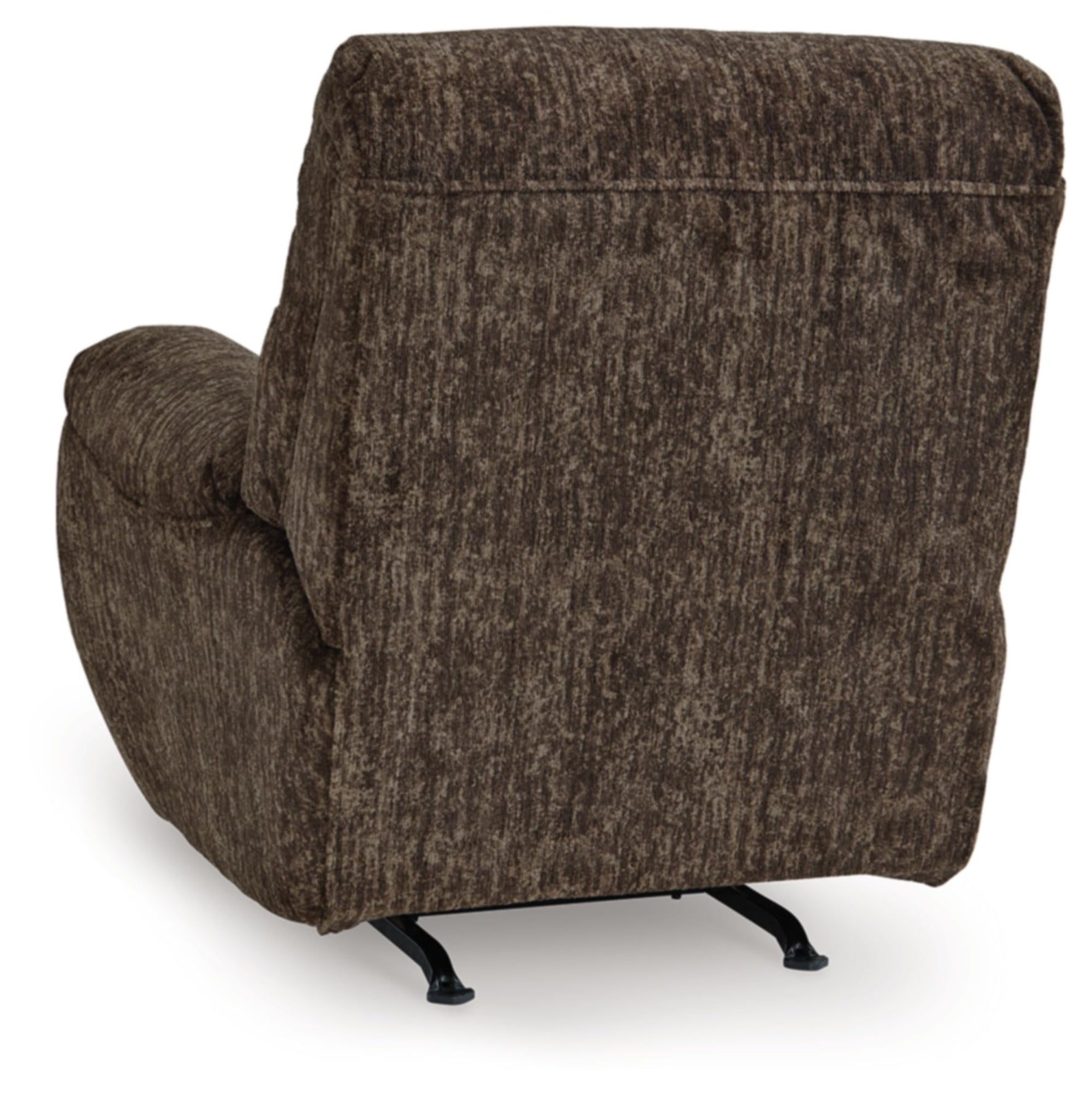 Signature Design by Ashley Skymaker Modern Faux Leather Manual Rocker Recliner with Track Arms, Dark Brown