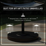 California Umbrella 50 lbs. Round Concrete Weighted Powdercoated Steel Umbrella Base, Black Frame, One Size , CFMT160-Black