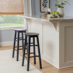 Linon Natural Barstool with Round Seat, 24-Inch