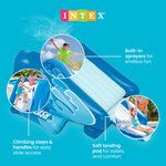 Intex Kool Splash Inflatable Water Slide Swimming Pool Play Center with Built in Sprayers for Kids and Adults, Ages 6 and Up, Blue