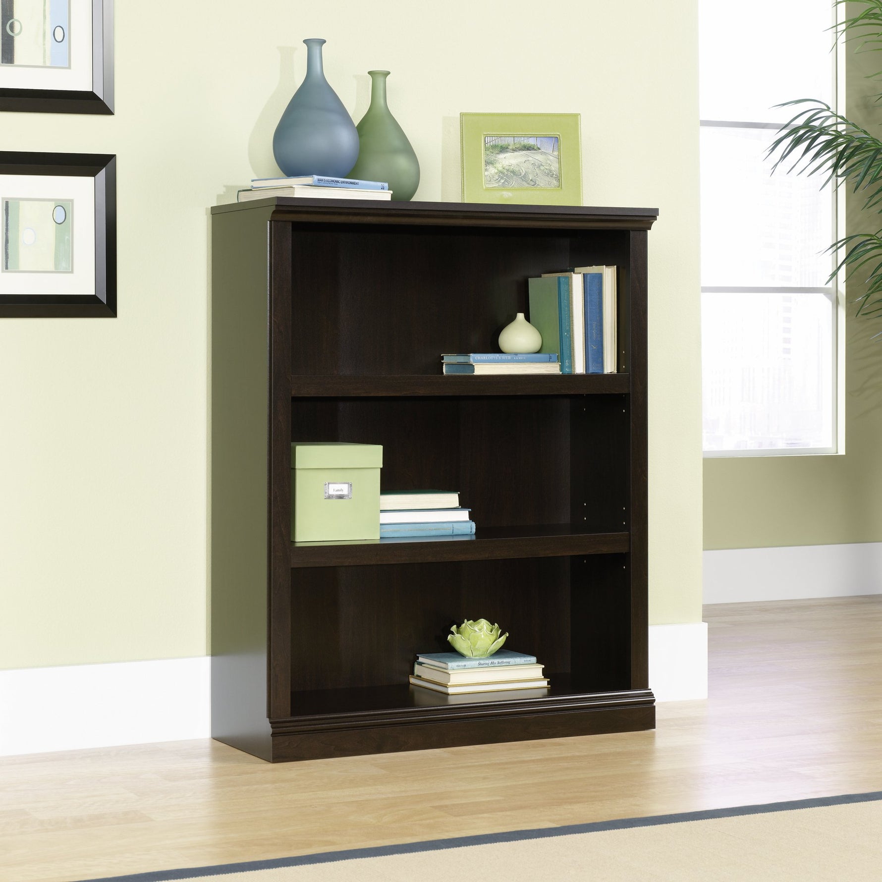 Sauder Miscellaneous Storage 3-Shelf Bookcase/ Book shelf, Oiled Oak finish