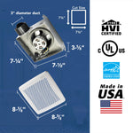 Broan-Nutone® Bathroom Exhaust Fan, 50 CFM Modern Grille, Energy Star Fan, 2.0 Sones