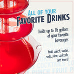 Nostalgia LPF230 3-Tier Lighted Party Fountain, Holds 1.5 Gallons, LED Lighted Base, Includes 8 Reusable Cups