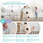Regalo Safety 192" Super Wide Baby Gate & Play Yard, 2-in-1 Convertible Extra Wide Safety Barrier, Hardware Mounted for Toddlers & Pets, Tested & Safe for 30 Years, American Designed & Owned, White