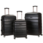 Rockland Melbourne Hardside Expandable Spinner Wheel Luggage, Checked Large 28", Black