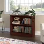 Bush Home Universal Small 2 Shelf Bookcase in Black, Low Storage and Display Bookshelf for Home Office or Living Room Organization