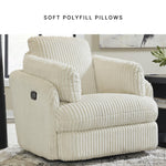 Signature Design by Ashley Tie-Breaker Swivel Glider Recliner, 2 Bolster Pillows, Hidden Storage, Fabric Upholstery, 41.38" W x 40.25" D x 39.75" H, Light Gray