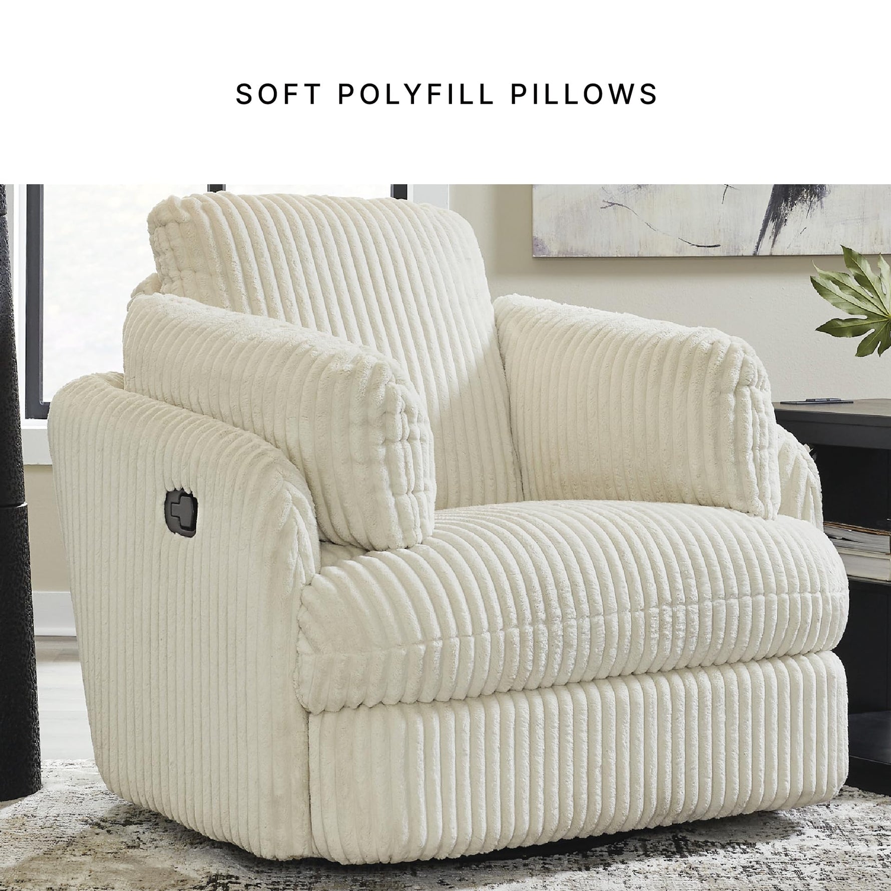 Signature Design by Ashley Tie-Breaker Swivel Glider Recliner, 2 Bolster Pillows, Hidden Storage, Fabric Upholstery, 41.38" W x 40.25" D x 39.75" H, Light Gray