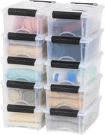 IRIS USA 6-Pack 6 Quart Storage Bins with Lids | Transparent design makes contents easy to find. Ideal for shoes, photos, documents, and small essentials. Nestable design