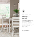 Signature Design by Ashley Skempton | 2-Count 24" Counter-Height Upholstered Bar Stools – Coastal Chic Ladder-Back, Antique White
