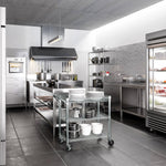 Seville Classics UltraDurable NSF Commercial Heavy Duty Metal Rolling Utility Cart, w/ Steel Shelves, Handle Bar for Restaurant, Garage, Warehouse, Kitchen, Office, Top Shelf (36"W x 18"D)