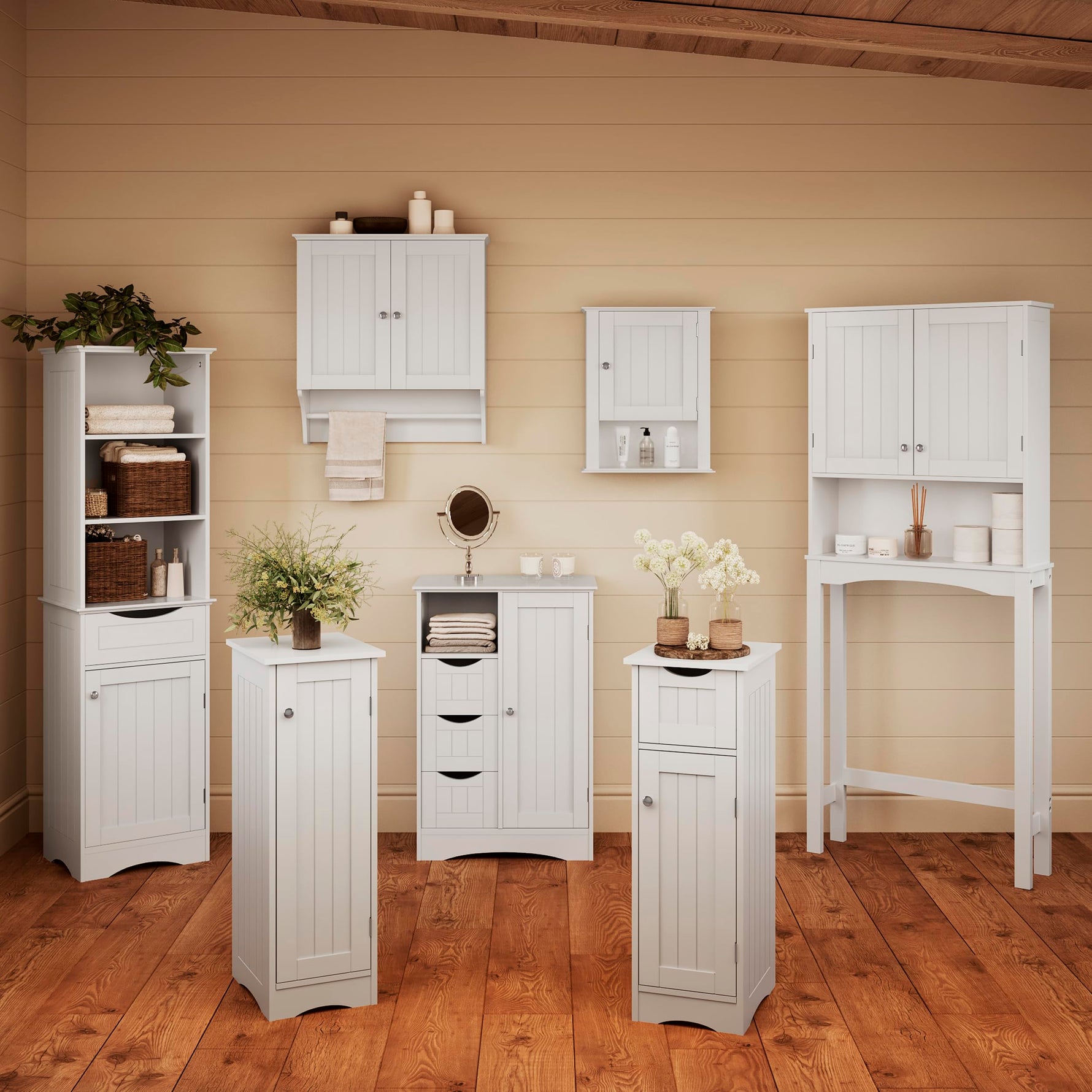 RiverRidge Ashland Single Door Wall, Gray Cabinet,Grey