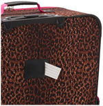 Rockland Vara Softside 3 Piece Upright Luggage Set, Expandable, (20"/28"/22" Rolling Duffel), Pink Leopard