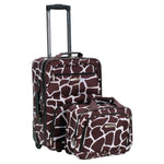 Rockland Fashion Softside 2 Piece Luggage Set, Expandable, (14" Tote/19" Upright), Purple
