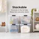 IRIS USA 6-Pack 6 Quart Storage Bins with Lids | Transparent design makes contents easy to find. Ideal for shoes, photos, documents, and small essentials. Nestable design