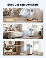 Feelfunn 8000 BTU Portable Air Conditioner, 3-in-1 Cools 350 Sq.Ft, Quiet AC with Fan & Dehumidifier, LED Display, Remote, 24H Timer, Window Kit, for Bedroom/Office/Dorms