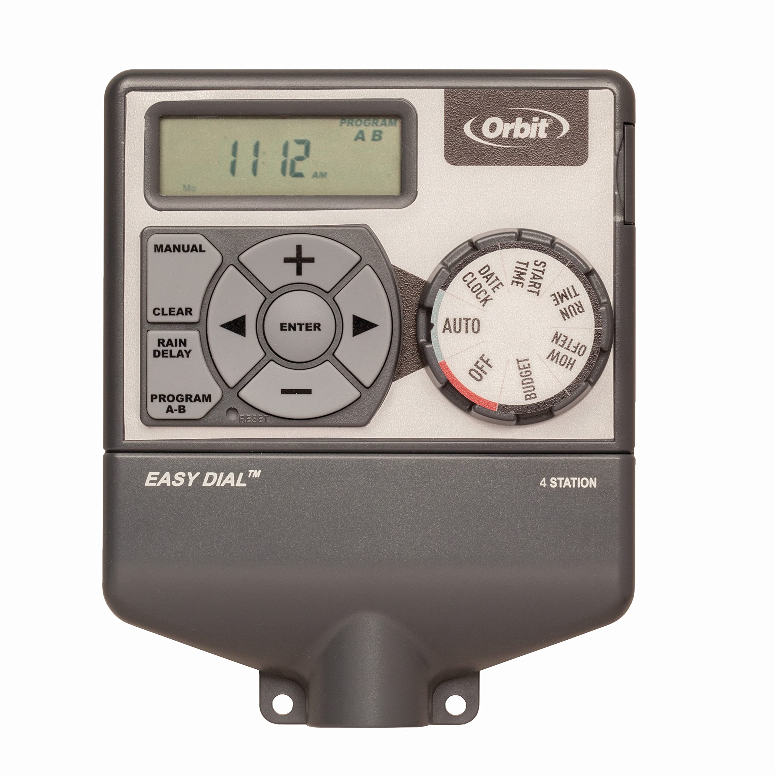 Orbit Easy Dial 4-Station Irrigation System Controller, Indoor, Grey, 28964
