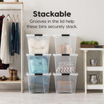 IRIS USA 6-Pack 6 Quart Storage Bins with Lids | Transparent design makes contents easy to find. Ideal for shoes, photos, documents, and small essentials. Nestable design