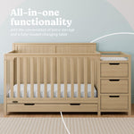 Graco Hadley 5-in-1 Convertible Crib with Drawer – GREENGUARD Gold Certified, Fits Standard Crib Mattress, Converts to Toddler Bed, Daybed and Full Bed, 4 Adjustable Mattress Heights (White)