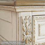 Signature Design By Ashley Realyn French Country Youth 6 Drawer Dresser, Chipped White & Brown
