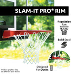 Lifetime Adjustable Portable Basketball Hoop, 54-Inch Shatterproof Polycarbonate Backboard, Slam-It Pro Rim, Adjustable Height 7.5-10 Ft, Portable Heavy-Duty Base with Wheels