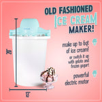 Nostalgia Electric Ice Cream Maker - Old Fashioned Soft Serve Ice Cream Machine Makes Frozen Yogurt or Gelato in Minutes - Fun Kitchen Appliance - Vintage Wooden Style - Dark Wood - 4 Quart