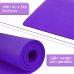 Fitvids 1/2-Inch Thick High Density Foam Exercise Yoga Mat with Carrying Strap, For Cushioning The Body Against Hard Floors, Purple