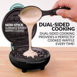 Nostalgia MyMini Personal Electric Waffle Maker, 5-Inch Cooking Surface, Hash browns, French Toast, Grilled Cheese, Quesadilla, Brownies, Cookies, Aqua