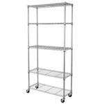 UltraDurable 5-Tier NSF Steel Wire Shelving, 48"W x 24"D x 76"H, Black | Heavy-duty commercial-grade solid steel wire storage rack featuring 800 pounds per shelf weight capacity