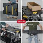 Keter Heavy-Duty Folding Workbench with 1,000 Pound Capacity - Foldable Work Table for Garage, Woodworking, and Outdoor Workshop with 12 Inch Adjustable Clamps