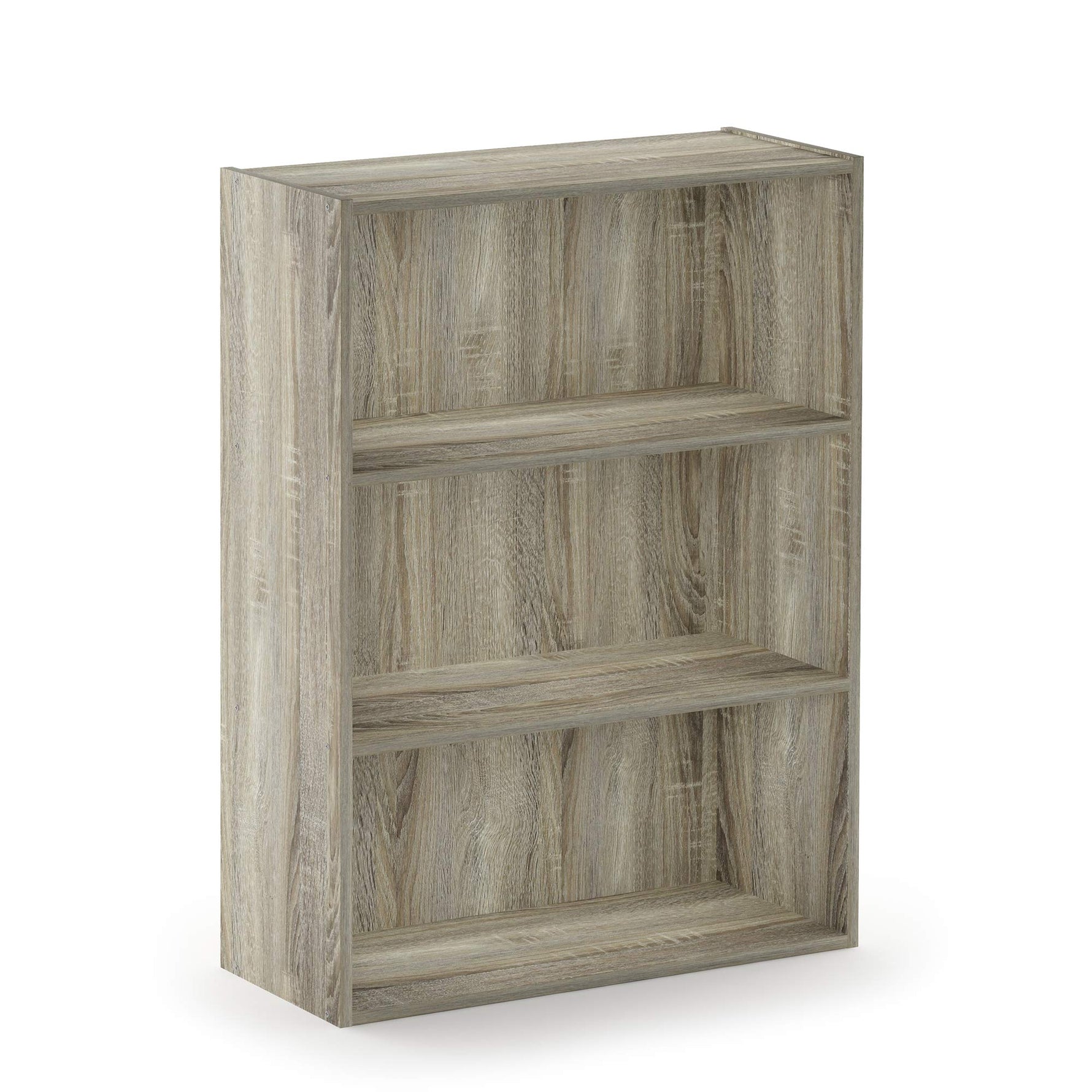 Furinno PASIR Book Shelf, 3-Tier Bookshelf, Storage Shelves Bookcase, 9.7 x 23.7 x 31.5, for Living Room, Bedroom, Home Office, Plain White