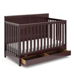 Graco Hadley 5-in-1 Convertible Crib with Drawer – GREENGUARD Gold Certified, Fits Standard Crib Mattress, Converts to Toddler Bed, Daybed and Full Bed, 4 Adjustable Mattress Heights (White)