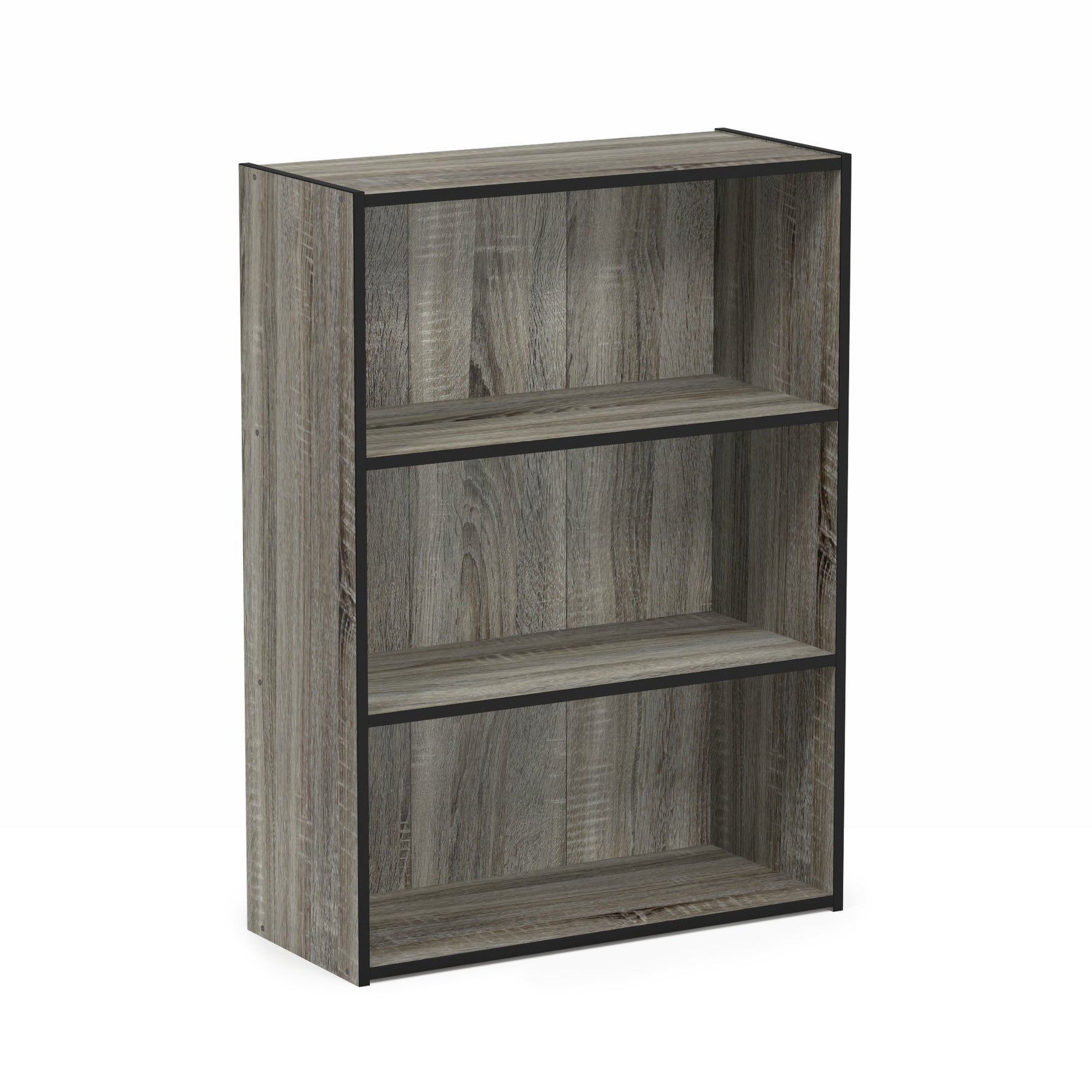 Furinno PASIR Book Shelf, 3-Tier Bookshelf, Storage Shelves Bookcase, 9.7 x 23.7 x 31.5, for Living Room, Bedroom, Home Office, Plain White