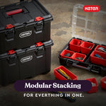Keter Stack-n-Roll 3-Piece Rolling Tool Storage System – Includes Dolly, Tool Box & Deep Power Tool Case | Modular Mobile Tool Organizer | Stackable Design for Garage, Jobsite & Workshop