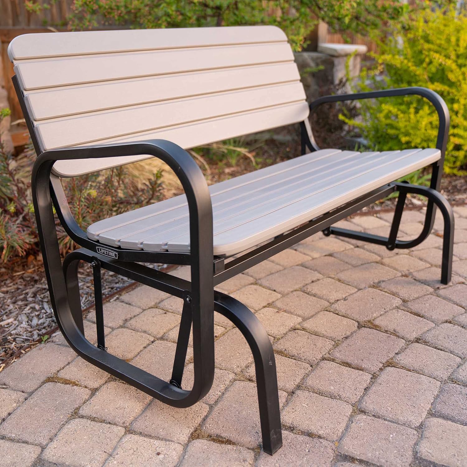 Lifetime 60361 Outdoor Swing Glider Bench, Storm Dust