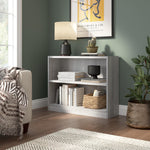 Bush Home Universal Small 2 Shelf Bookcase in Black, Low Storage and Display Bookshelf for Home Office or Living Room Organization