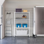 5-Tier Steel Wire Shelving, 30"W x 14"D x 61.5"H | Durable solid steel wire storage rack with adjustable shelves featuring 300 pounds per shelf weight capacity for home use