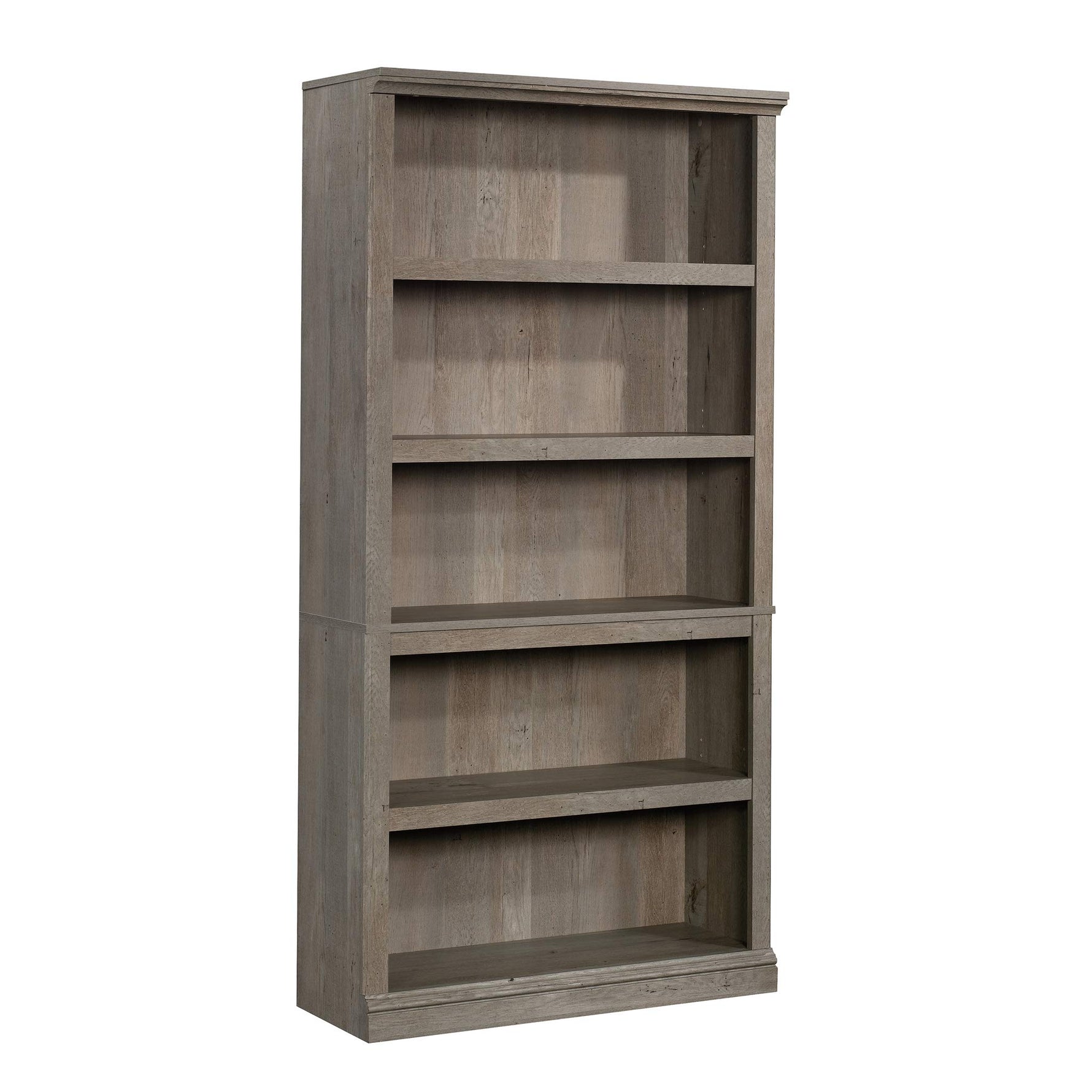 Sauder 5-Shelf Split Bookcase/ Book shelf, Oiled Oak finish