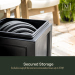Mayne Fairfield Garden Hose Bin - Black - 17in L x 17in W x 18in H - Holds up to 100 ft. of standard garden hose (5858-B)