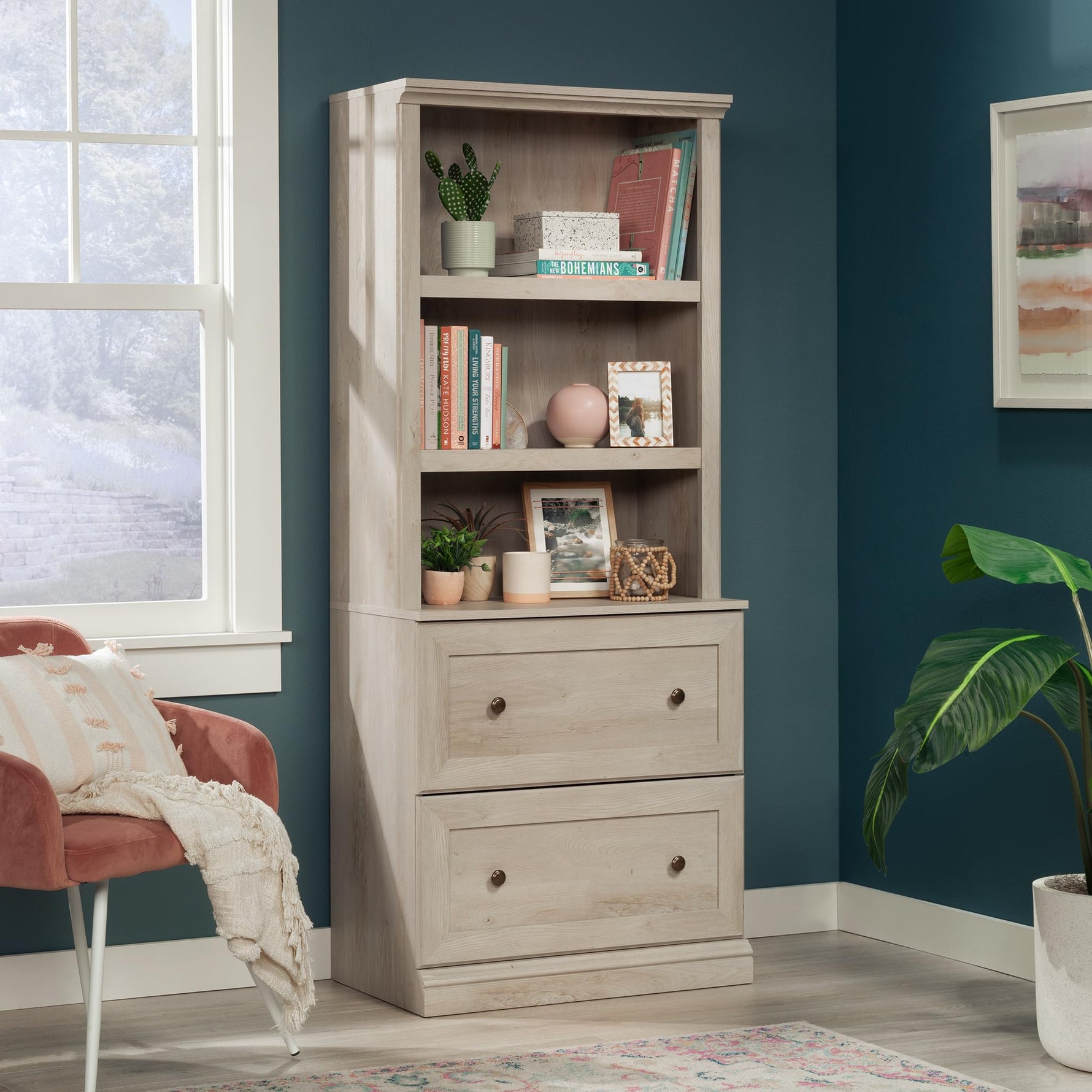 Sauder Miscellaneous Storage Library, in a Select Cherry Finish
